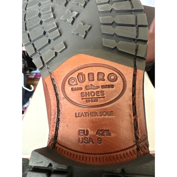 Qüero handmade Spanish Chelsea leather brown boots size 9 - Picture 10 of 12